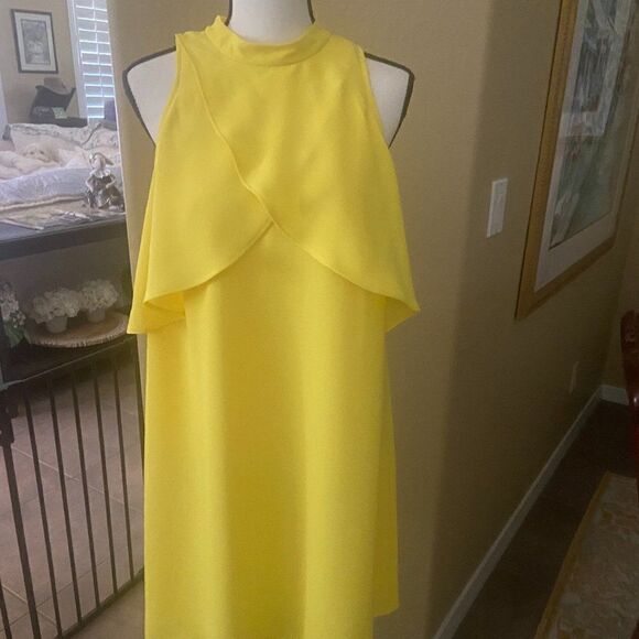 Catherine Malandrino 'Aldridge' ~ Yellow Crepe Cocktail Party Dress 10 NWOT - Picture 1 of 9
